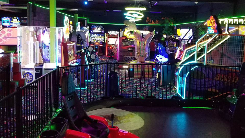 Neon arcade floor