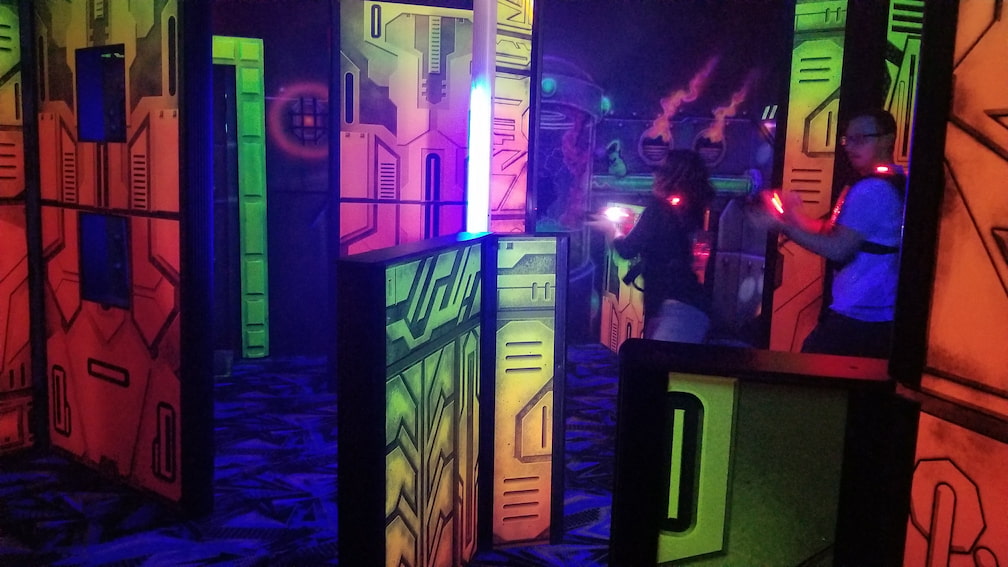 Laser tag arena action